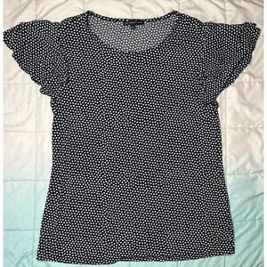 Adrianna Papell Polka Dot Blouse Size small